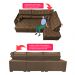 Sofa de Canto Retrátil e Reclinável com Molas Cama inBox Platinum 3,00x2,36 Tecido Suede Café