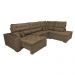 Sofa de Canto Retrátil e Reclinável com Molas Cama inBox Platinum 3,00x2,36 Tecido Suede Café