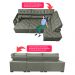 Sofa de Canto Retrátil e Reclinável com Molas Cama inBox Platinum 3,00x2,36 Tecido Suede Cinza