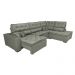 Sofa de Canto Retrátil e Reclinável com Molas Cama inBox Platinum 3,00x2,36 Tecido Suede Cinza
