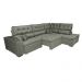 Sofa de Canto Retrátil e Reclinável com Molas Cama inBox Platinum 3,00x2,36 Tecido Suede Cinza