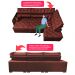 Sofa de Canto Retrátil e Reclinável com Molas Cama inBox Platinum 3,00x2,36 Tecido Suede Vinho