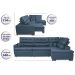 Sofa de Canto Retrátil e Reclinável com Molas Cama inBox Platinum 3,40x2,36 Tecido Suede Azul