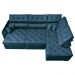 Sofa de Canto Retrátil e Reclinável com Molas Cama inBox Platinum 3,40x2,36 Tecido Suede Azul