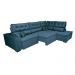Sofa de Canto Retrátil e Reclinável com Molas Cama inBox Platinum 3,40x2,36 Tecido Suede Azul