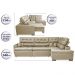 Sofa de Canto Retrátil e Reclinável com Molas Cama inBox Platinum 3,40x2,36 Tecido Suede Bege