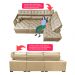 Sofa de Canto Retrátil e Reclinável com Molas Cama inBox Platinum 3,40x2,36 Tecido Suede Bege