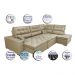Sofa de Canto Retrátil e Reclinável com Molas Cama inBox Platinum 3,40x2,36 Tecido Suede Bege