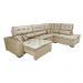 Sofa de Canto Retrátil e Reclinável com Molas Cama inBox Platinum 3,40x2,36 Tecido Suede Bege