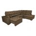 Sofa de Canto Retrátil e Reclinável com Molas Cama inBox Platinum 3,40x2,36 Tecido Suede Café