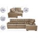 Sofa de Canto Retrátil e Reclinável com Molas Cama inBox Platinum 3,40x2,36 Tecido Suede Castor