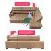 Sofa de Canto Retrátil e Reclinável com Molas Cama inBox Platinum 3,40x2,36 Tecido Suede Castor