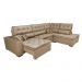 Sofa de Canto Retrátil e Reclinável com Molas Cama inBox Platinum 3,40x2,36 Tecido Suede Castor