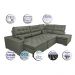 Sofa de Canto Retrátil e Reclinável com Molas Cama inBox Platinum 3,40x2,36 Tecido Suede Cinza