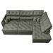 Sofa de Canto Retrátil e Reclinável com Molas Cama inBox Platinum 3,40x2,36 Tecido Suede Cinza