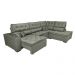 Sofa de Canto Retrátil e Reclinável com Molas Cama inBox Platinum 3,40x2,36 Tecido Suede Cinza