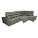 Sofa de Canto Retrátil e Reclinável com Molas Cama inBox Platinum 3,40x2,36 Tecido Suede Cinza