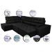 Sofa de Canto Retrátil e Reclinável com Molas Cama inBox Platinum Esquerdo 3,40x2,36 Suede Preto
