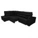 Sofa de Canto Retrátil e Reclinável com Molas Cama inBox Platinum Esquerdo 3,40x2,36 Suede Preto
