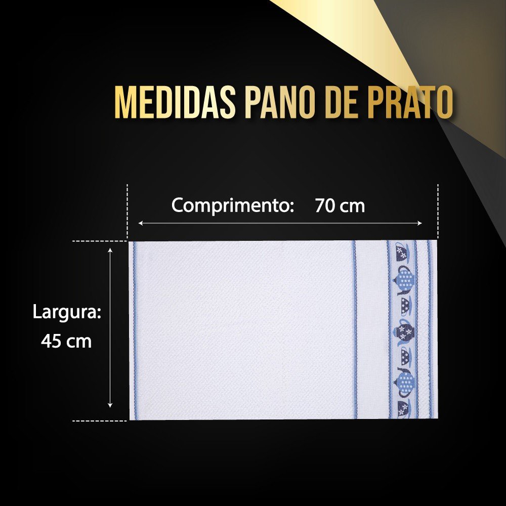 Kit 5 Pano de Louça Gourmet - Utensilio de Cozinha 100% Algodão - Pano de Copa Estampado - Casa da Toalha