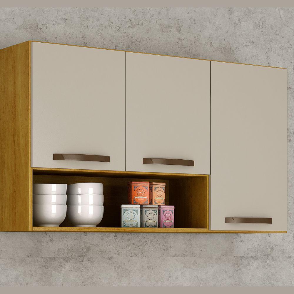 Armário Aéreo Maísa 3 Portas CHF Cinamomo Off White