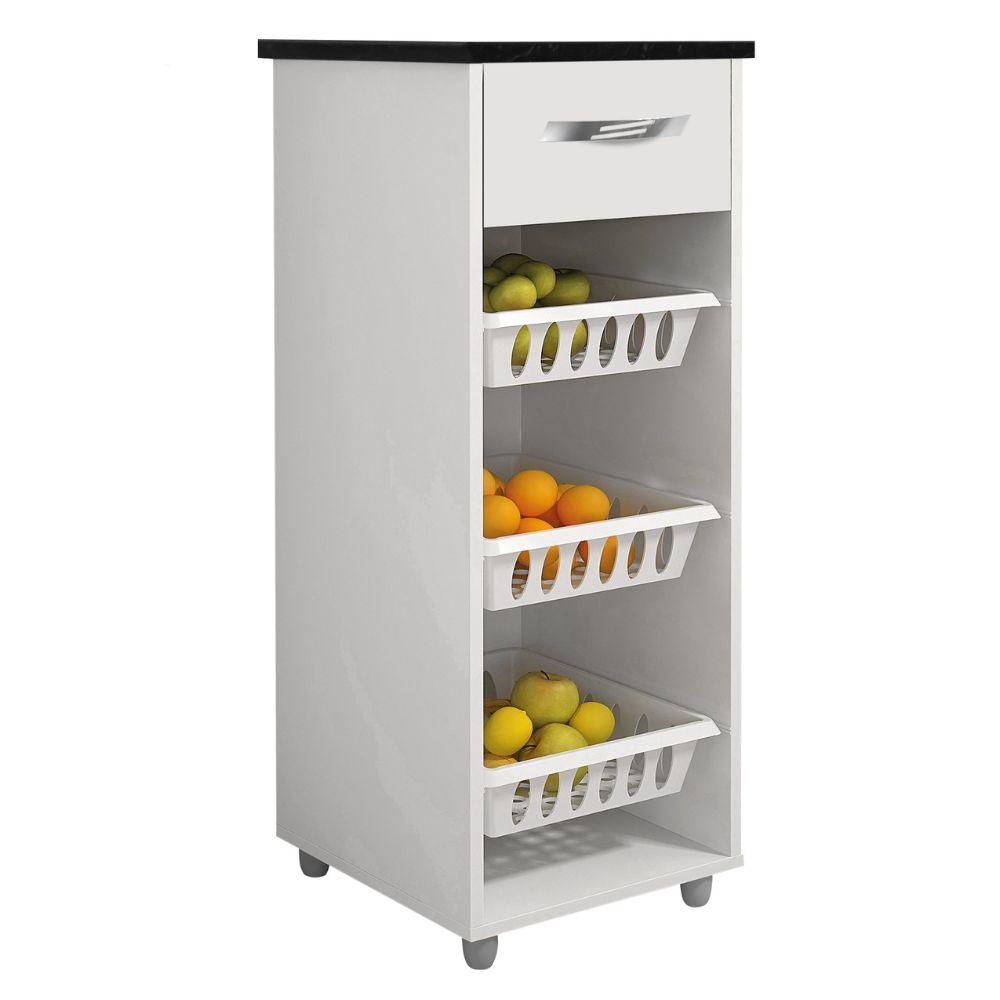 Balcão com Fruteira Mini Croácia 1 Gaveta CHF Branco