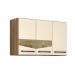 Armario Aereo 3 Portas 2 Prateleiras Livia CHF Moveis Cedro/Off White