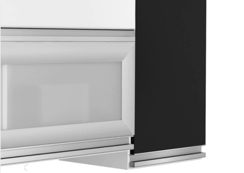 Armario Aereo 3 Portas Adega Ebano CHF Moveis Branco/Preto