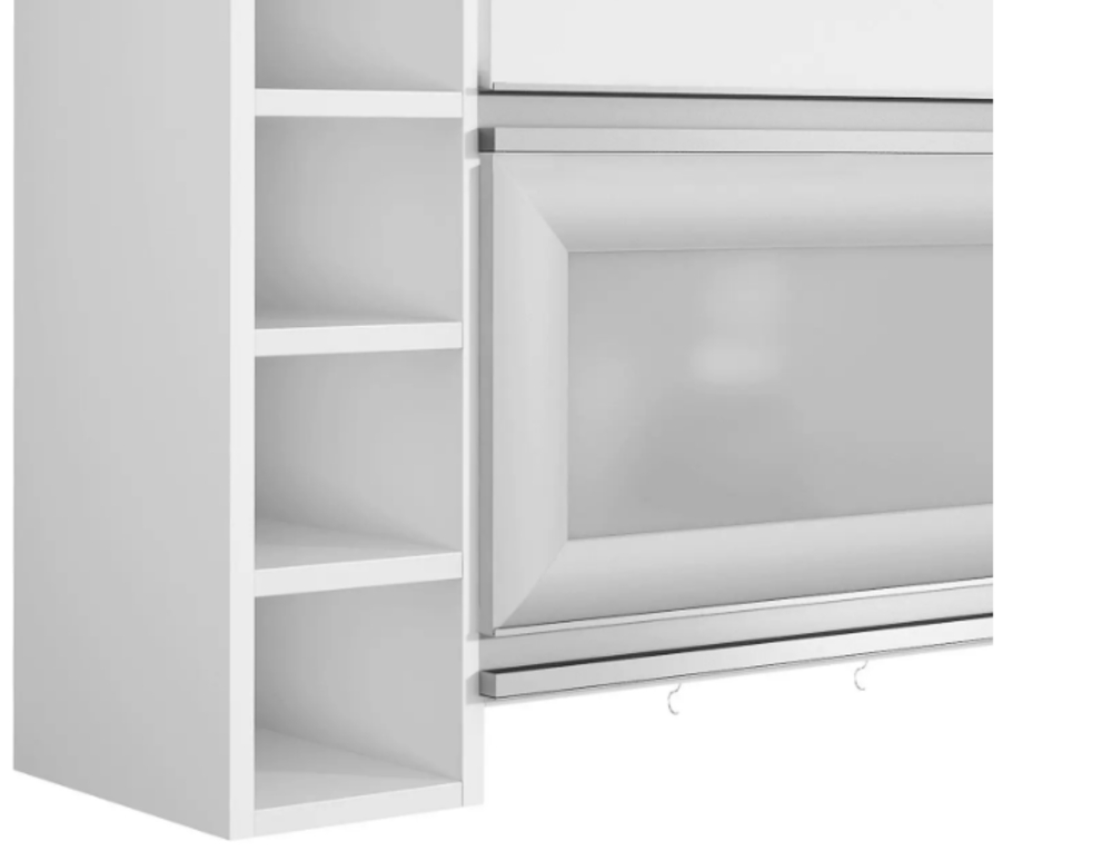 Armario Aereo 3 Portas Adega Ebano CHF Moveis Branco/Preto