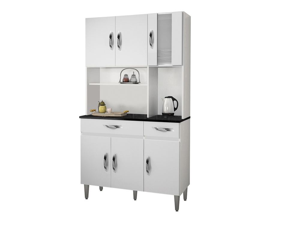 Armario Cozinha 6 Portas 2 Gavetas Ventura CHF Moveis Branco