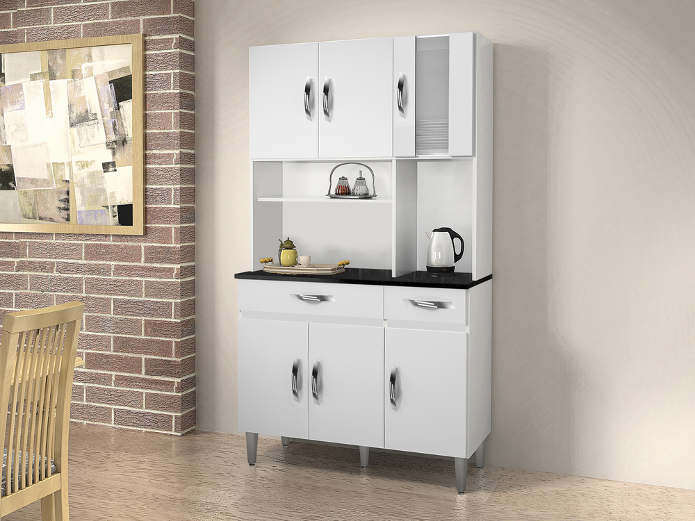 Armario Cozinha 6 Portas 2 Gavetas Ventura CHF Moveis Branco