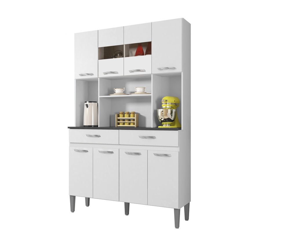 Armario de Cozinha 8 Portas 2 Gavetas Onix CHF Moveis Branco