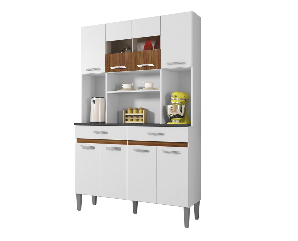 Armario de Cozinha 8 Portas 2 Gavetas Onix CHF Moveis Branco