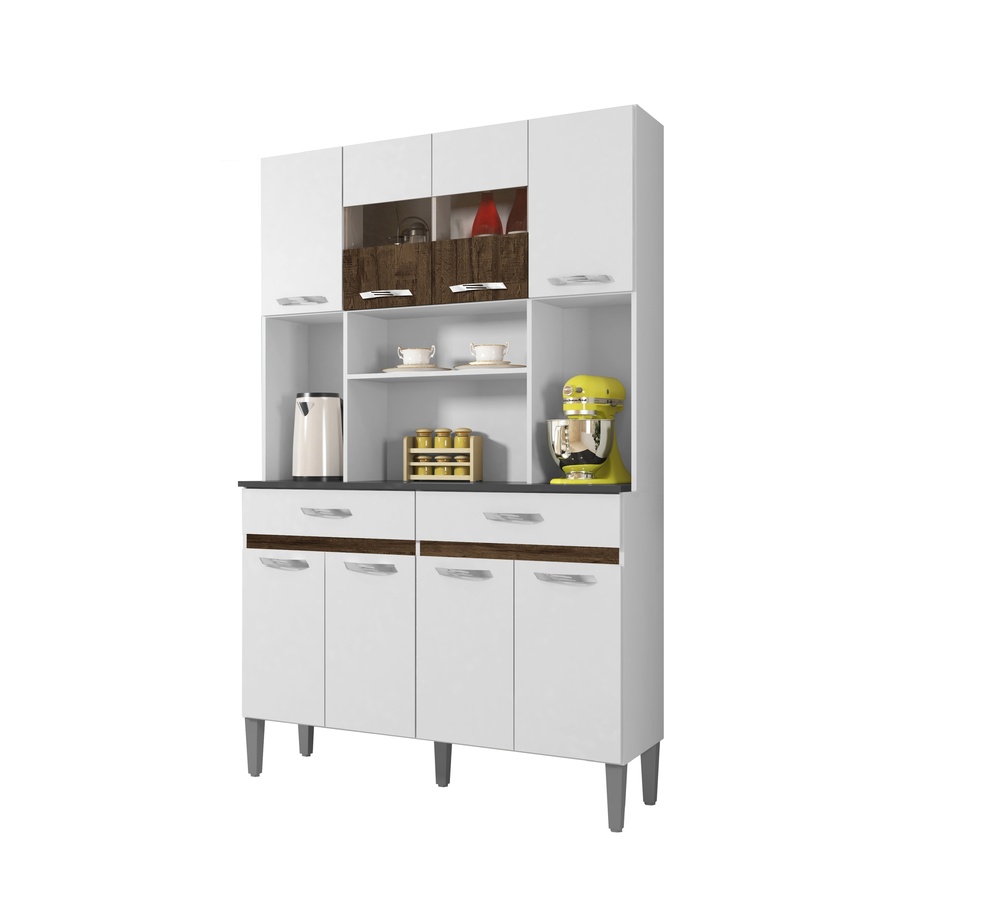 Armario de Cozinha 8 Portas 2 Gavetas Onix CHF Moveis Branco