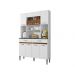 Armario de Cozinha 8 Portas 2 Gavetas Onix CHF Moveis Branco/Carvalho