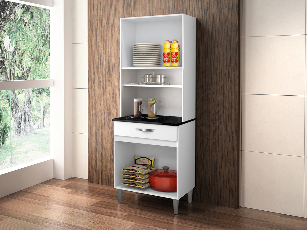 Armario de Cozinha Ventura 4 Portas 1 Gaveta CHF Moveis Branco