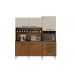 Armario para Cozinha 6 Portas 2 Gavetas Ebano CHF Moveis Carvalho/Off White