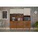 Armario para Cozinha 6 Portas 2 Gavetas Ebano CHF Moveis Carvalho/Off White
