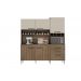 Armario para Cozinha 6 Portas 2 Gavetas Ebano CHF Moveis Cedro/Off White