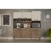 Armario para Cozinha 6 Portas 2 Gavetas Ebano CHF Moveis Cedro/Off White