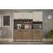 Armario para Cozinha 6 Portas 2 Gavetas Ebano CHF Moveis Cedro/Off White