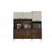 Armario para Cozinha 6 Portas 2 Gavetas Ebano CHF Moveis Imbuia/Off White
