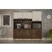 Armario para Cozinha 6 Portas 2 Gavetas Ebano CHF Moveis Imbuia/Off White