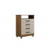 Comoda 4 Gavetas Paris CHF Moveis Carvalho/Off White