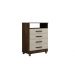 Comoda 4 Gavetas Paris CHF Moveis Imbuia/Off White