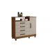 Comoda 4 Gavetas com Sapateira Paris CHF Moveis Carvalho/Off White
