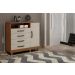 Comoda 4 Gavetas com Sapateira Paris CHF Moveis Carvalho/Off White