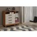 Comoda 4 Gavetas com Sapateira Paris CHF Moveis Carvalho/Off White