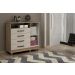 Comoda 4 Gavetas com Sapateira Paris CHF Moveis Cedro/Off White