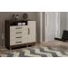 Comoda 4 Gavetas com Sapateira Paris CHF Moveis Imbuia/Off White